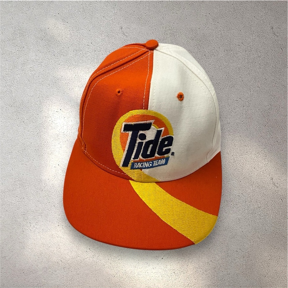 Vintage Tide Racing Team Snapback Cap Trucker Hat NASCAR Embroidered Logo Sz USA
